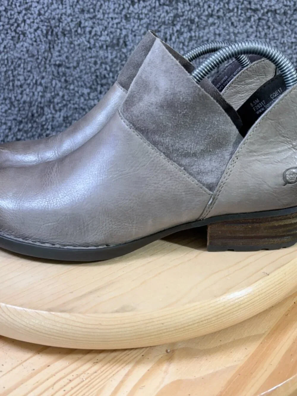 Born Boots Karava Womens Size 8.5 Suede Leather Gray Slip On Ankle Booties